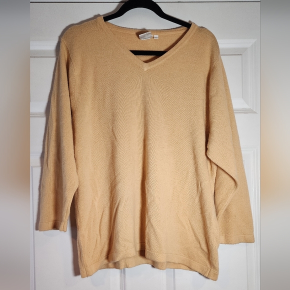 Suzanne Somers Loungewear Collection Soft Tan Acrylic Top L - Picture 1 of 5